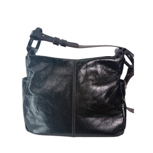 Women's HOBO Black Leather Sheila adjustable crossbody Shoulder Bag purse